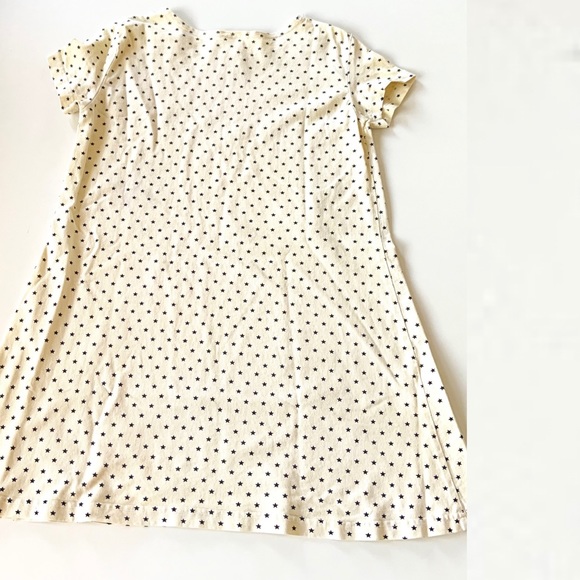Vintage Dresses & Skirts - Vintage Hot Cotton T-shirt Dress Ivory Navy Star M